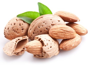 Group of almond nuts. clipart