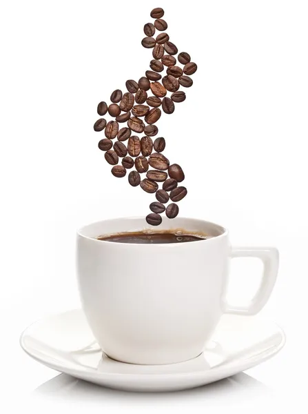 Taza de café sobre un fondo blanco. — Foto de Stock