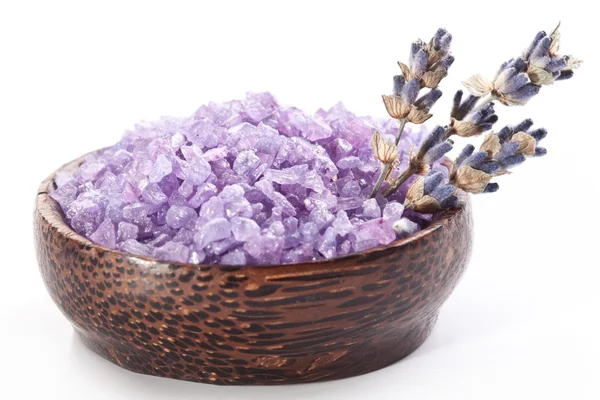 Sea-salt och torkad lavendel. — Stockfoto