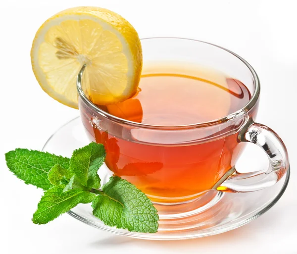 Cup tea with mint. — Stock Photo, Image