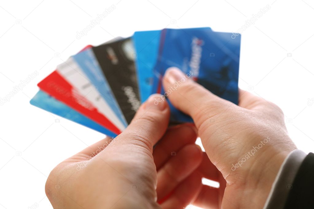Cards in woman hands