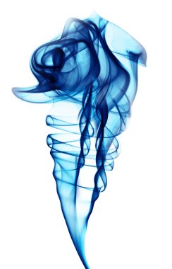 Jet of white smoke against a blue background clipart