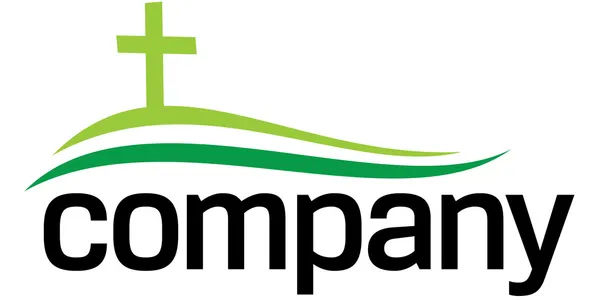 Green cross silhouette logo — Stock Vector