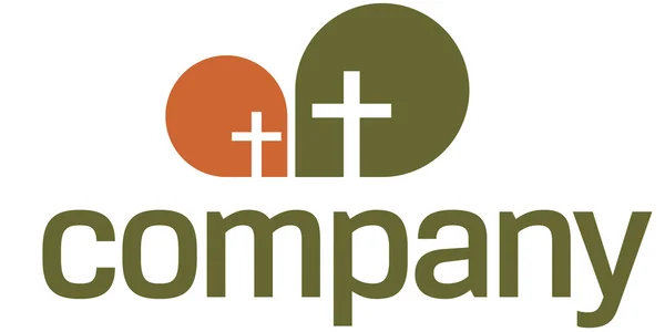 Logo religieux avec symbole de croix — Image vectorielle