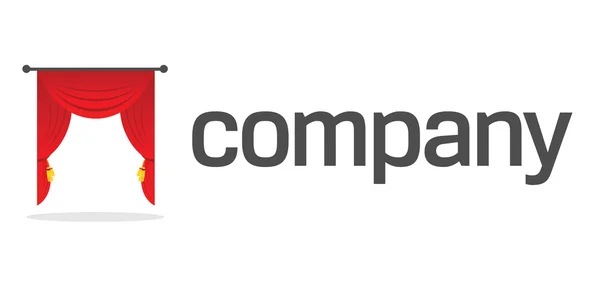 Logotipo de cortina vermelha —  Vetores de Stock