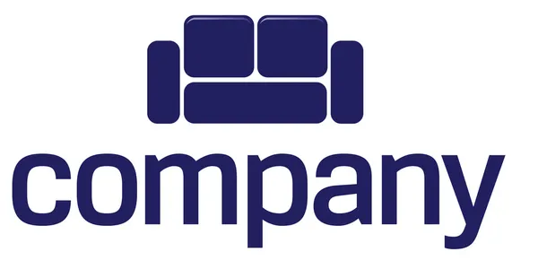 Soffa logotyp för möbelföretag — Stock vektor
