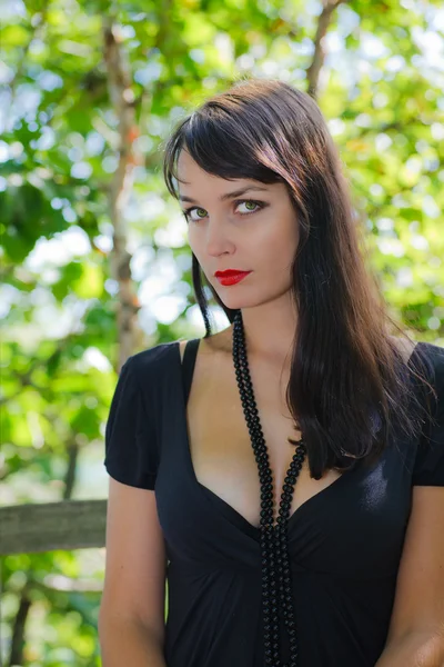 stock image Beautiful sexy girl under the umbrella