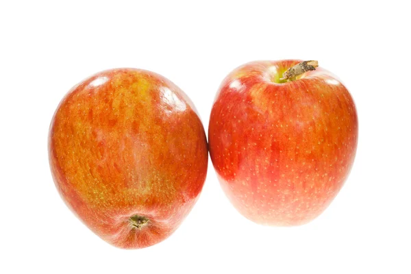 Dwa czerwone jabłko na biały — Zdjęcie stockowe