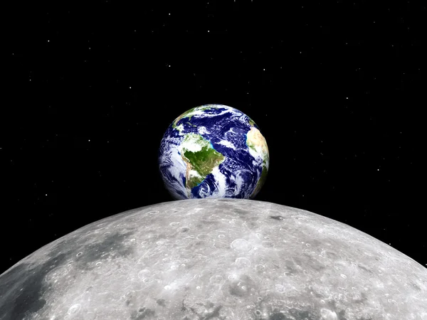 Księżyc i ziemia — Zdjęcie stockowe