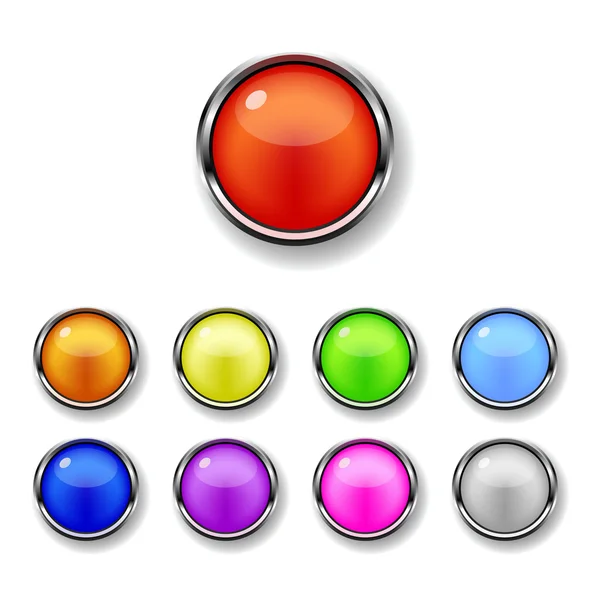 Un ensemble de boutons ronds — Image vectorielle