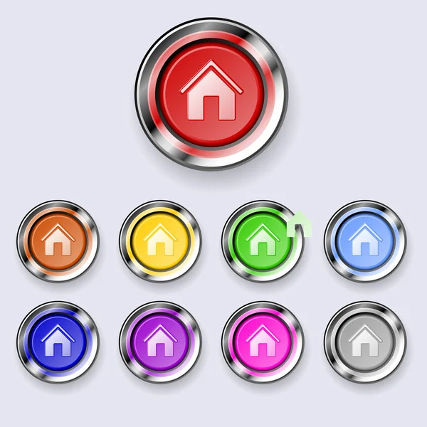 A set of round buttons Home — Stock Vector