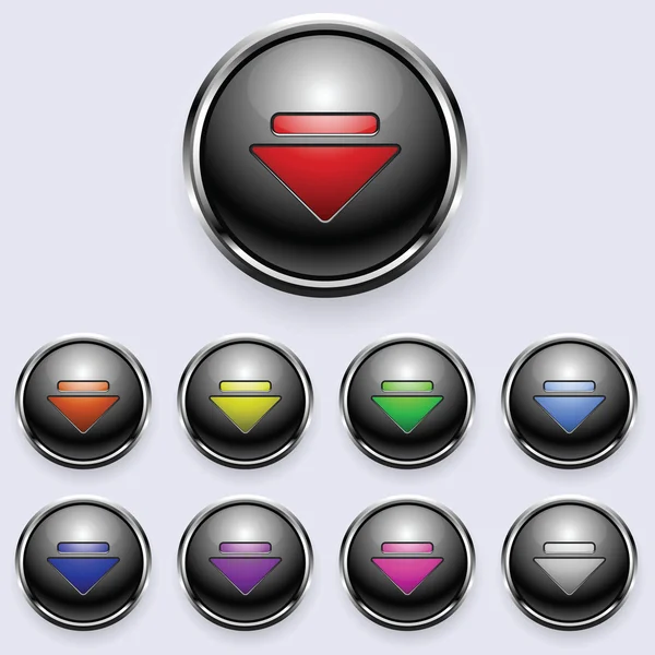 Un conjunto de botones de descarga redonda — Archivo Imágenes Vectoriales