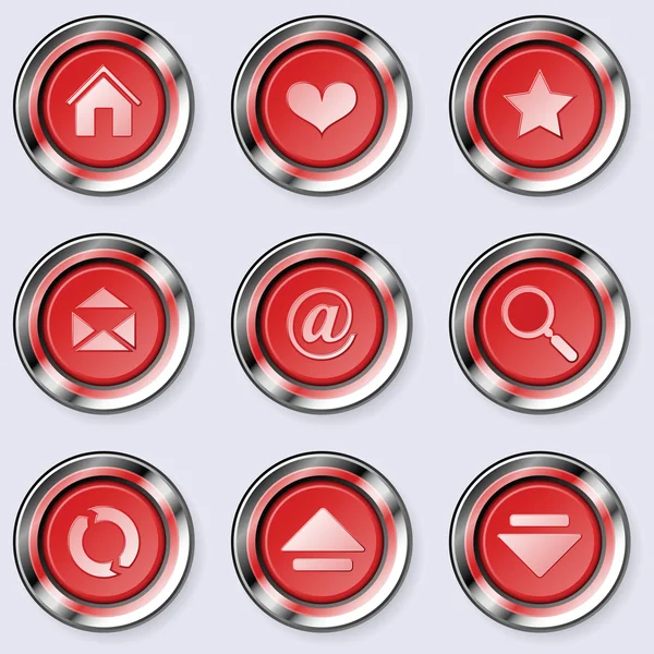Um conjunto de botões redondos de internet — Vetor de Stock
