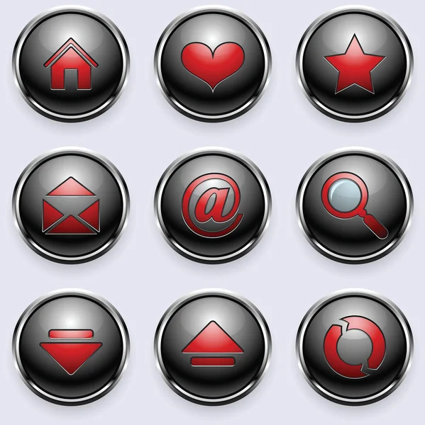 Набор круглых интернет-кнопок — стоковый вектор