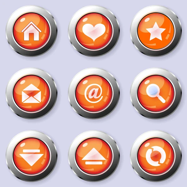 Stock vector A set of round internet buttons