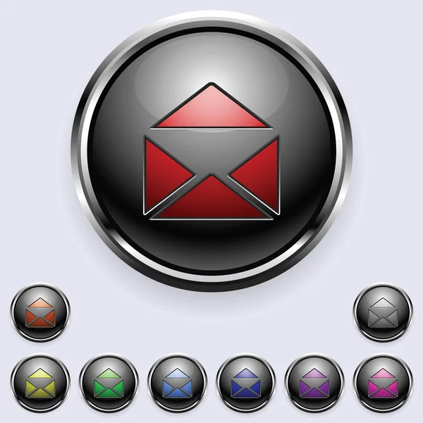 En uppsättning av runda knappar mail — Stock vektor