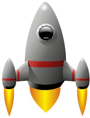 Retro rocket ship clipart