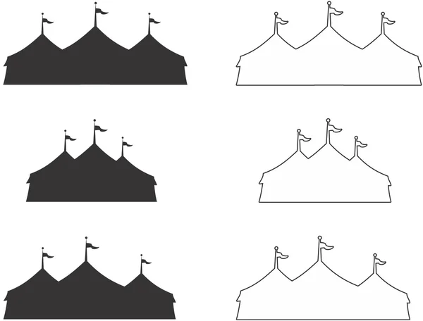 Sirk çadırına silhouettes — Stok Vektör