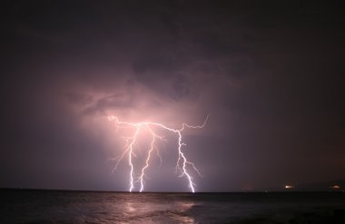 Lightning At Open Sea clipart