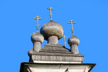 eski ahşap kilise kuzeyde Rusya. Antik Mimarlık