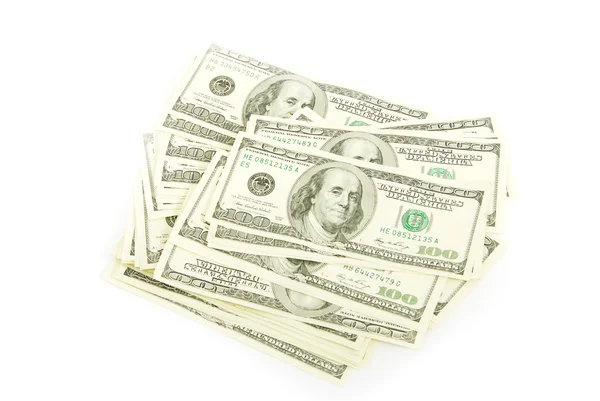 Peníze na bílém pozadí — Stock fotografie