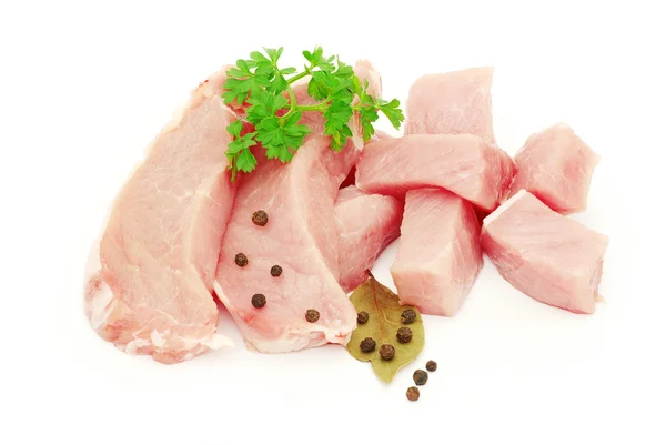 Carne su bianco — Foto Stock