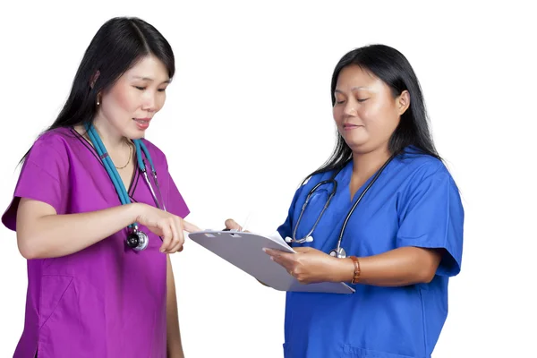 Dwie pielęgniarki Azji — Zdjęcie stockowe