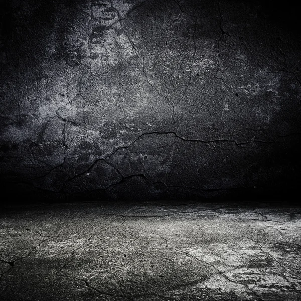 Velho grunge assustador quarto com textura de concreto — Fotografia de Stock