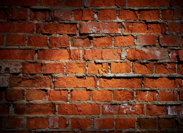 Weathered manchado velho tijolo parede fundo — Fotografia de Stock