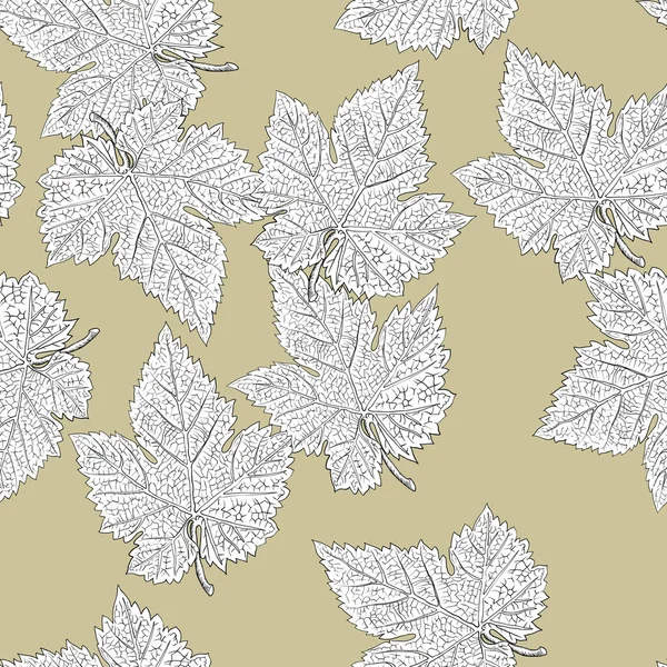 포도 잎입니다. 완벽 한 패턴입니다. 벡터, eps8, 쉽게 편집 가능한. — 스톡 벡터