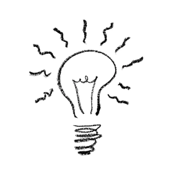 Handgezeichnetes Glühbirnen-Symbol. — Stockfoto