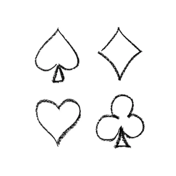 De symbolen van de vier kostuums. — Stockfoto