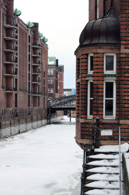 der hamburger speicherstadt kışın