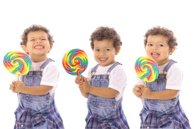 Lollipop triplets isolated on white clipart