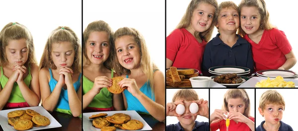 A breakfast buddies collage — Stock Photo, Image