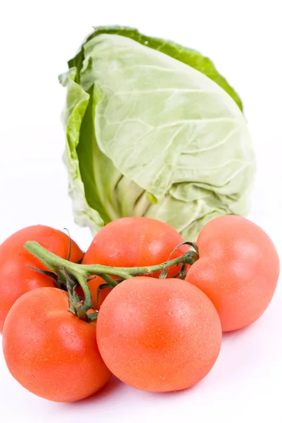 Kohl und Tomaten — Stockfoto