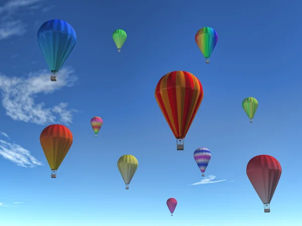Färgglada varmluftsballonger — Stockfoto