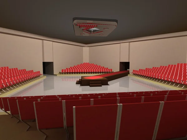 Hall med röda stolar — Stockfoto