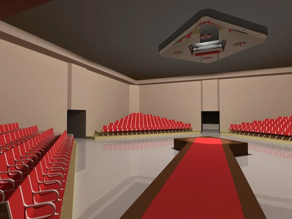 Зал с красными стульями — стоковое фото