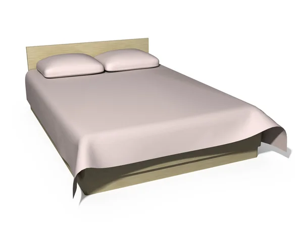 Bed on white background — Stock Photo, Image
