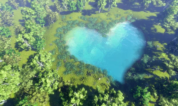 Λίμνη καρδιά — Φωτογραφία Αρχείου