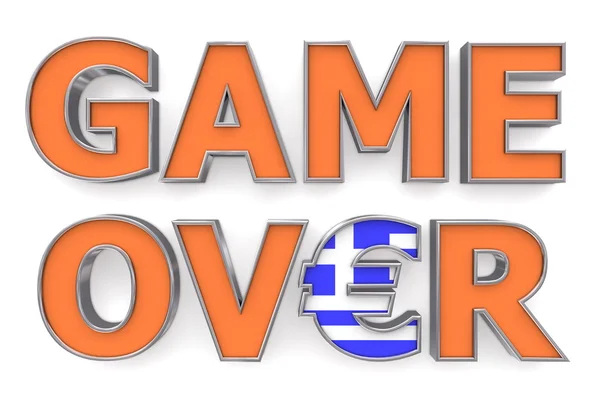 Greek Euro Game Over - One Euro Symbol — Stock Photo, Image