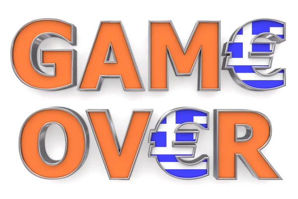 ギリシャのユーロ ゲーム オーバー - 2 つのユーロ記号 — ストック写真