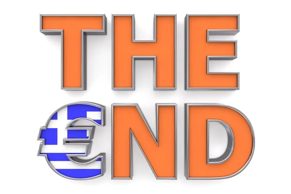 Grecki euro koniec - symbol jedno euro — Zdjęcie stockowe