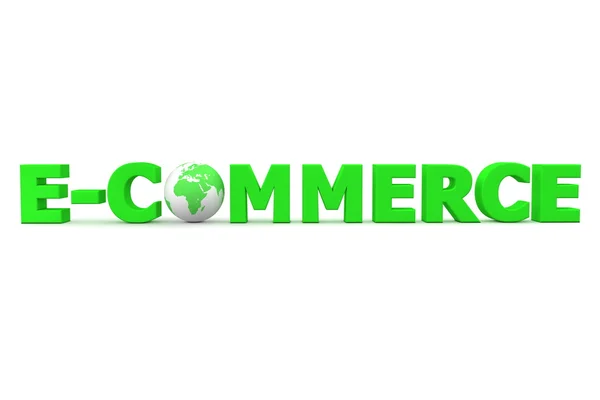 Wereld e-commerce groen — Stockfoto