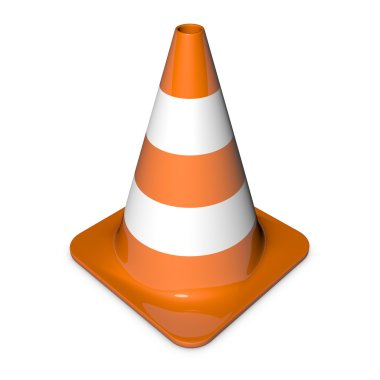 Traffic Cone - Shiny Orange clipart