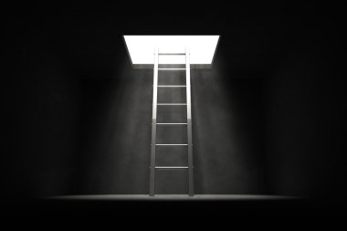 Exit the Dark - Silver Grey Ladder to the Light clipart