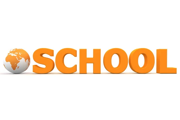 全球学校-橙色 — 图库照片