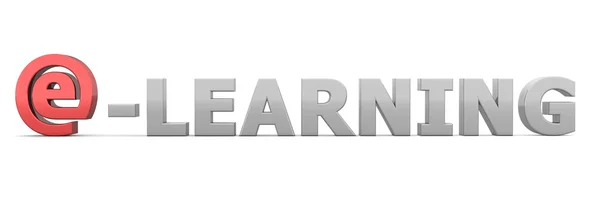E-på e-learning - grå och röd — Stockfoto
