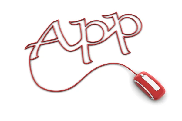 Browse the Glossy Red App Cable — Stock Photo, Image